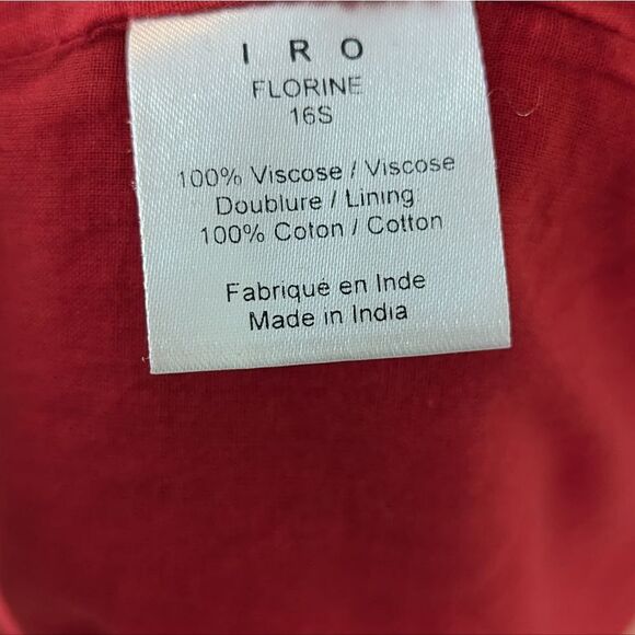 IRO Florine Lace Up Ruffle Dress in Poppy Red - Picture 5 of 5